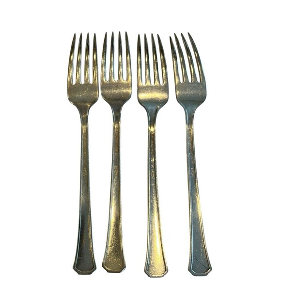 1881 Rogers Del Mar Vintage Silverplate Oneida Silver Forks 4 Pcs 2411 - Picture 5 of 5